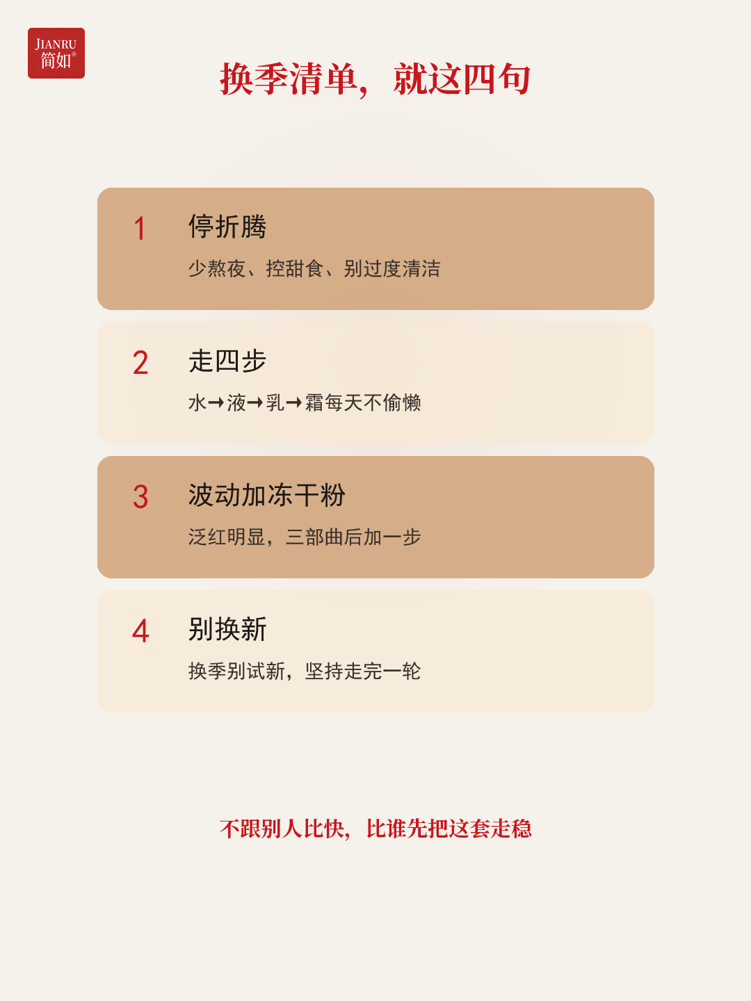 换季清单 · 停折腾、走四步、波动加冻干粉、别换新