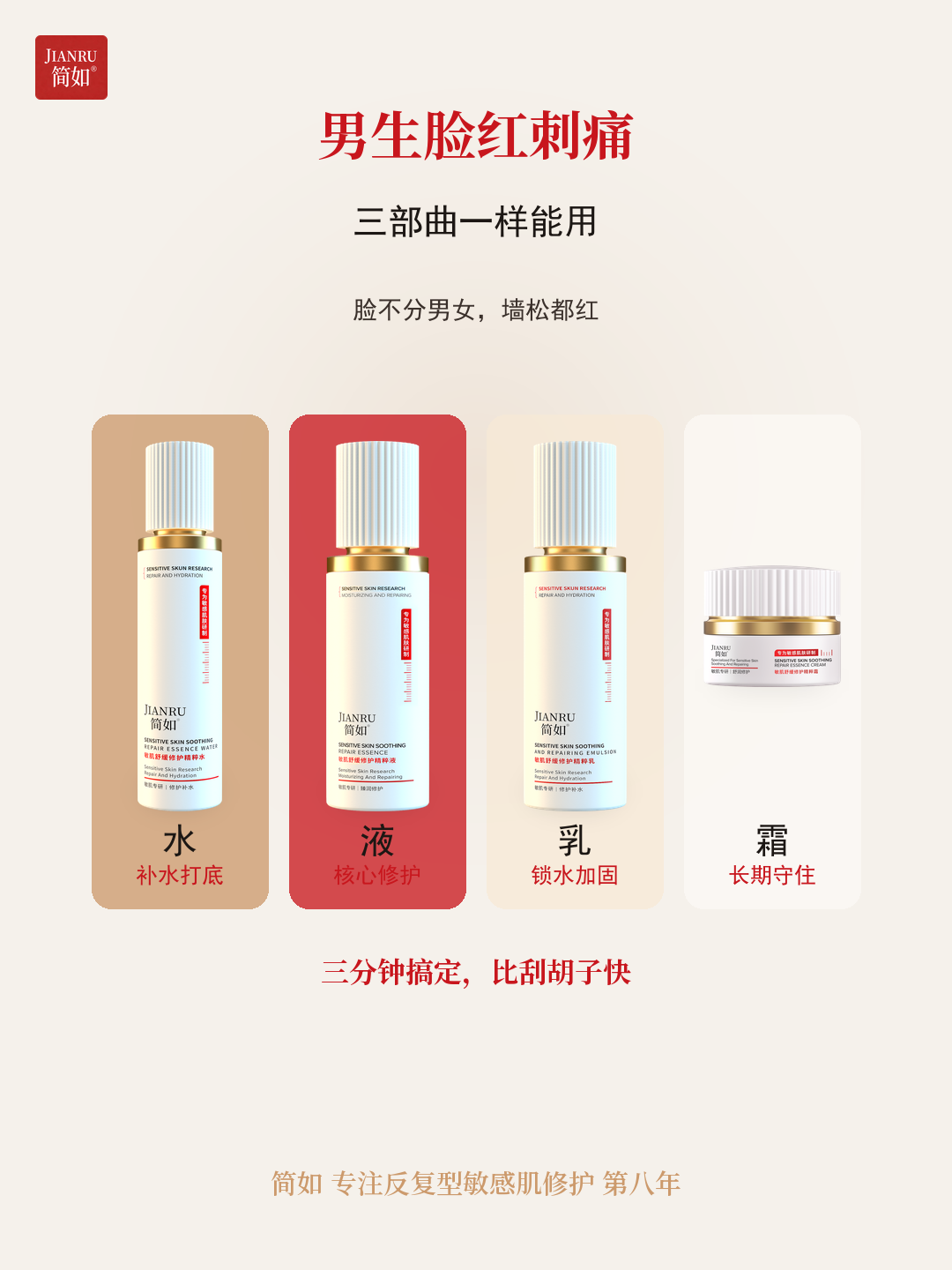 男生脸红刺痛 · 三部曲一样能用