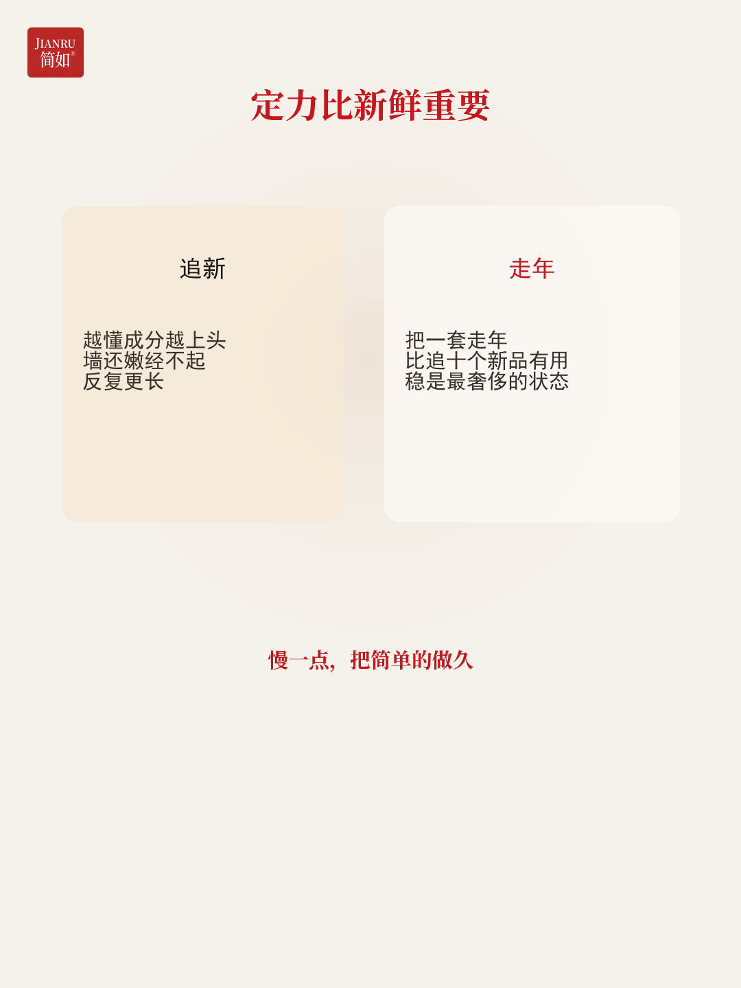 定力比新鲜重要 · 把一套走年